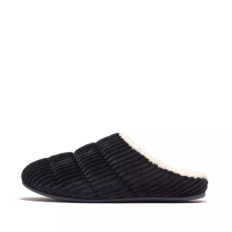Women's Fitflop Chrissie Biofleece-Lined Corduroy Slippers Color: Midnight Navy 1