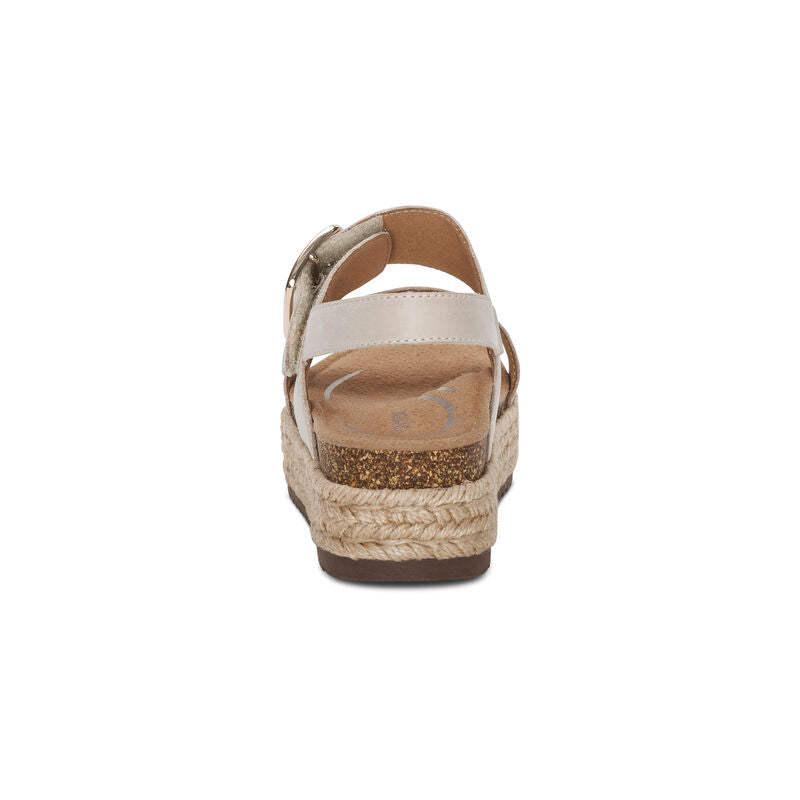 Women's Aetrex Vania Arch Support Platform Sandal Color: Cream 6