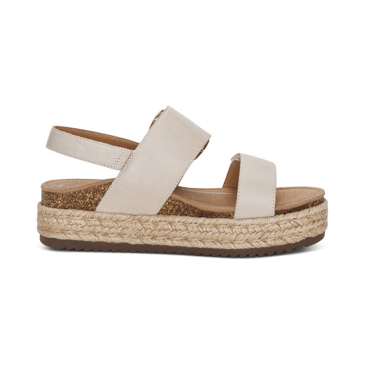 Women's Aetrex Vania Arch Support Platform Sandal Color: Cream 2