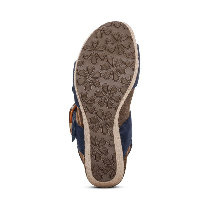 Women's Aetrex Ashley Arch Support Wedge Color: Navy 4
