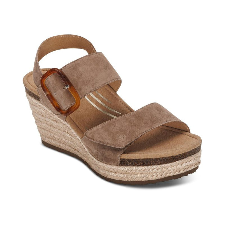 Women's Aetrex Ashley Arch Support Wedge Color: Taupe  3