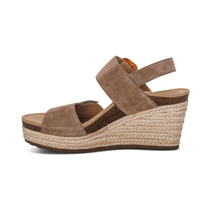 Women's Aetrex Ashley Arch Support Wedge Color: Taupe  7
