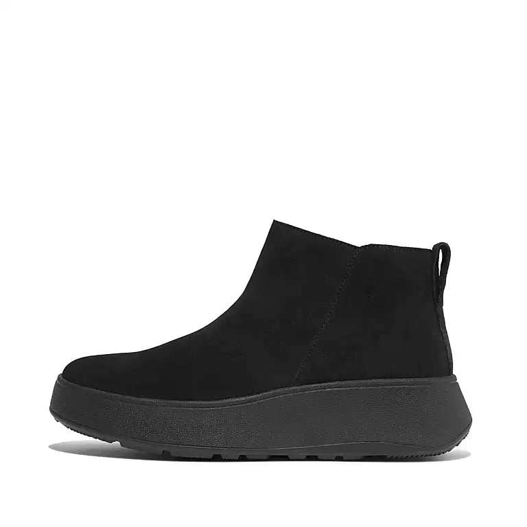 Women's Fitflop F-Mode Suede Flatform Zip Ankle Boots Color: All Black 1