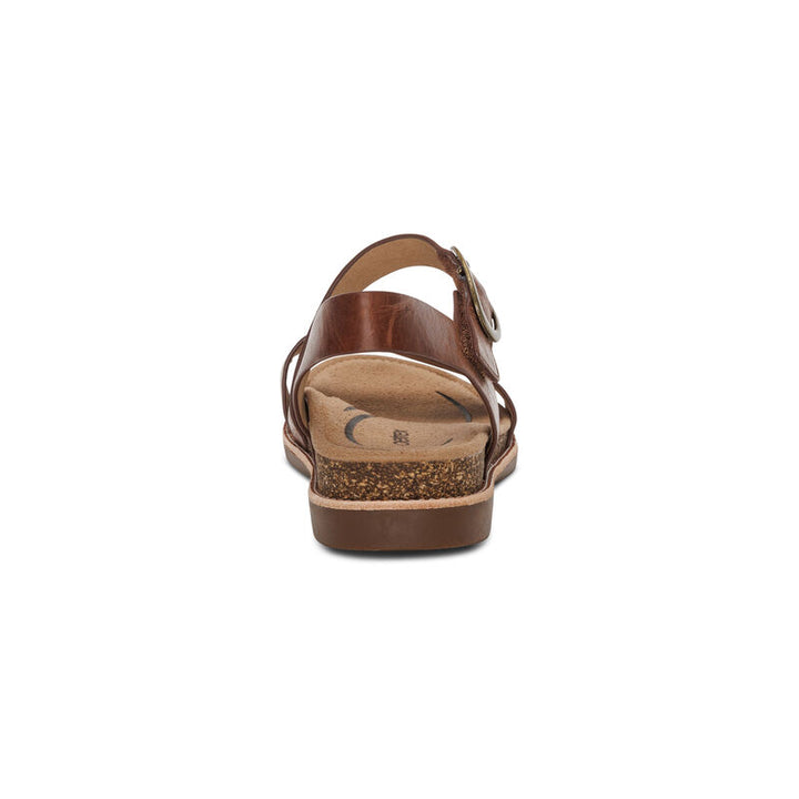 Women's Aetrex Tamara Asymmetrical Quarter Strap Sandal Color: Walnut 7