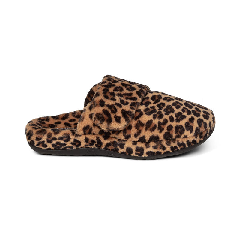 Women's Aetrex Mandy Closed Toe Slipper Color: Leopard 8