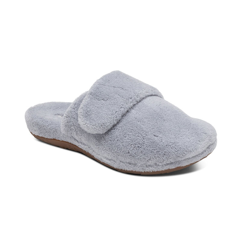 Women's Aetrex Mandy Closed Toe Slipper Color: Grey  1