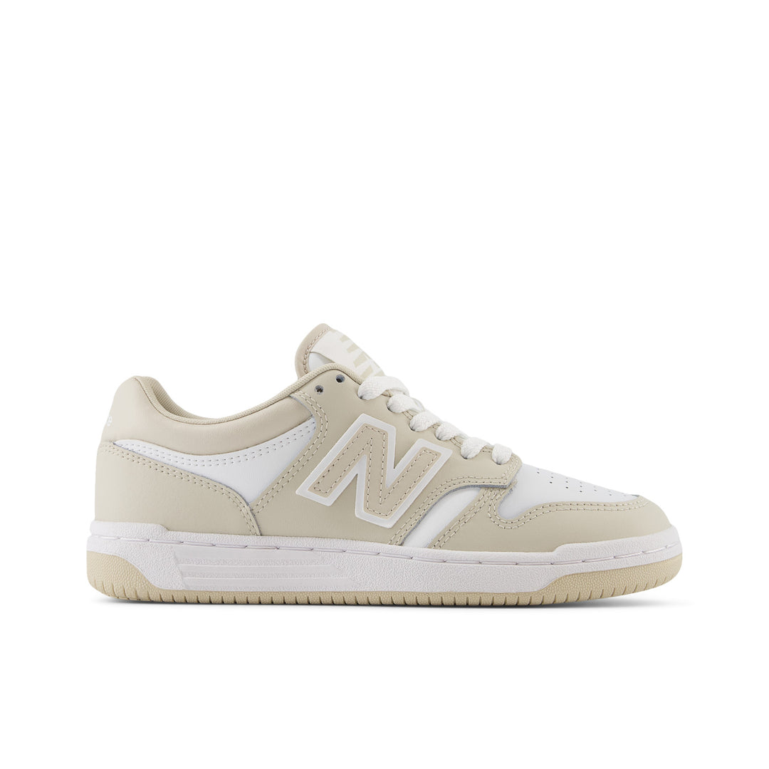 Big Kid's New Balance 480 Color: Timber wolf with White 1