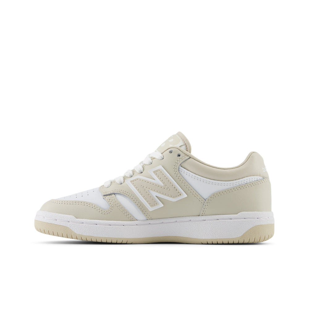 Big Kid's New Balance 480 Color: Timber wolf with White 2