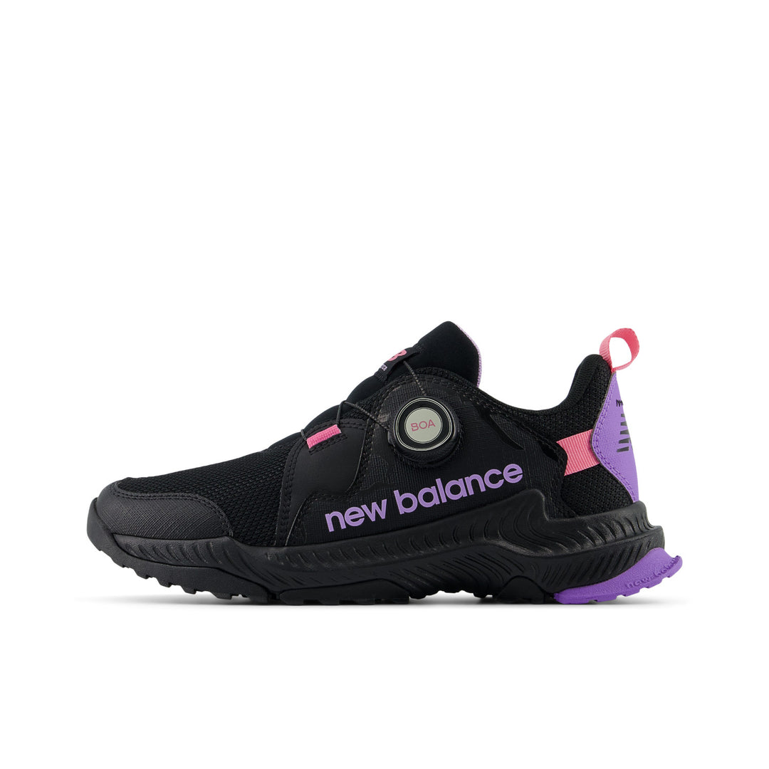 Big Kid's New Balance DynaSoft Trail Magic BOA Color: Black/ Lilac Glo  6