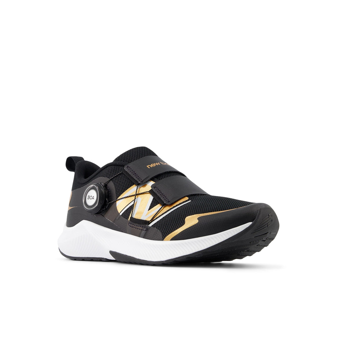 Big Kid's New Balance DynaSoft Reveal v4 BOA Color: Black with Copper Metallic & Silver Metallic