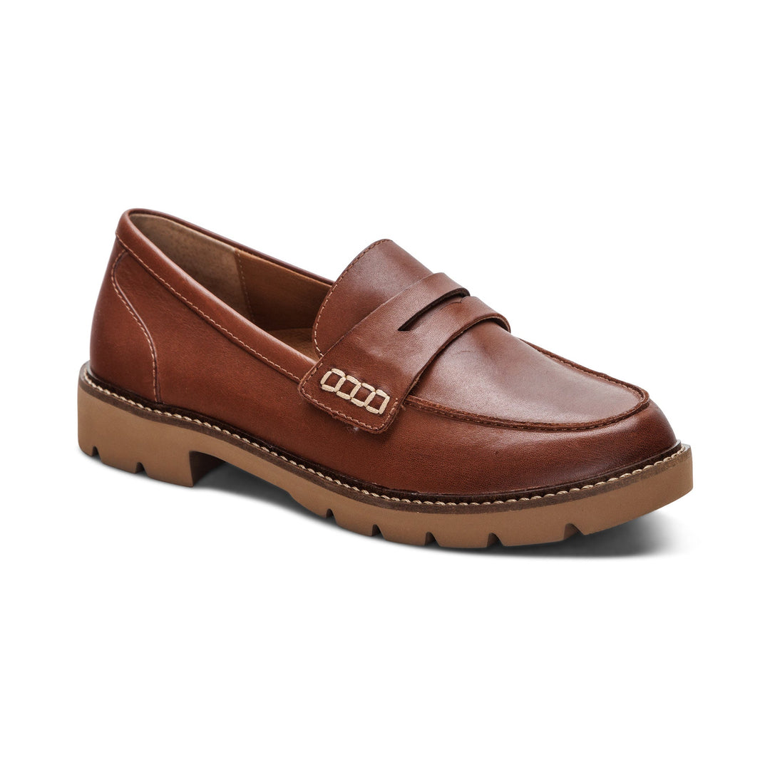 Women 's Aetrex Collette Arch Support Loafer Color: Cognac 1