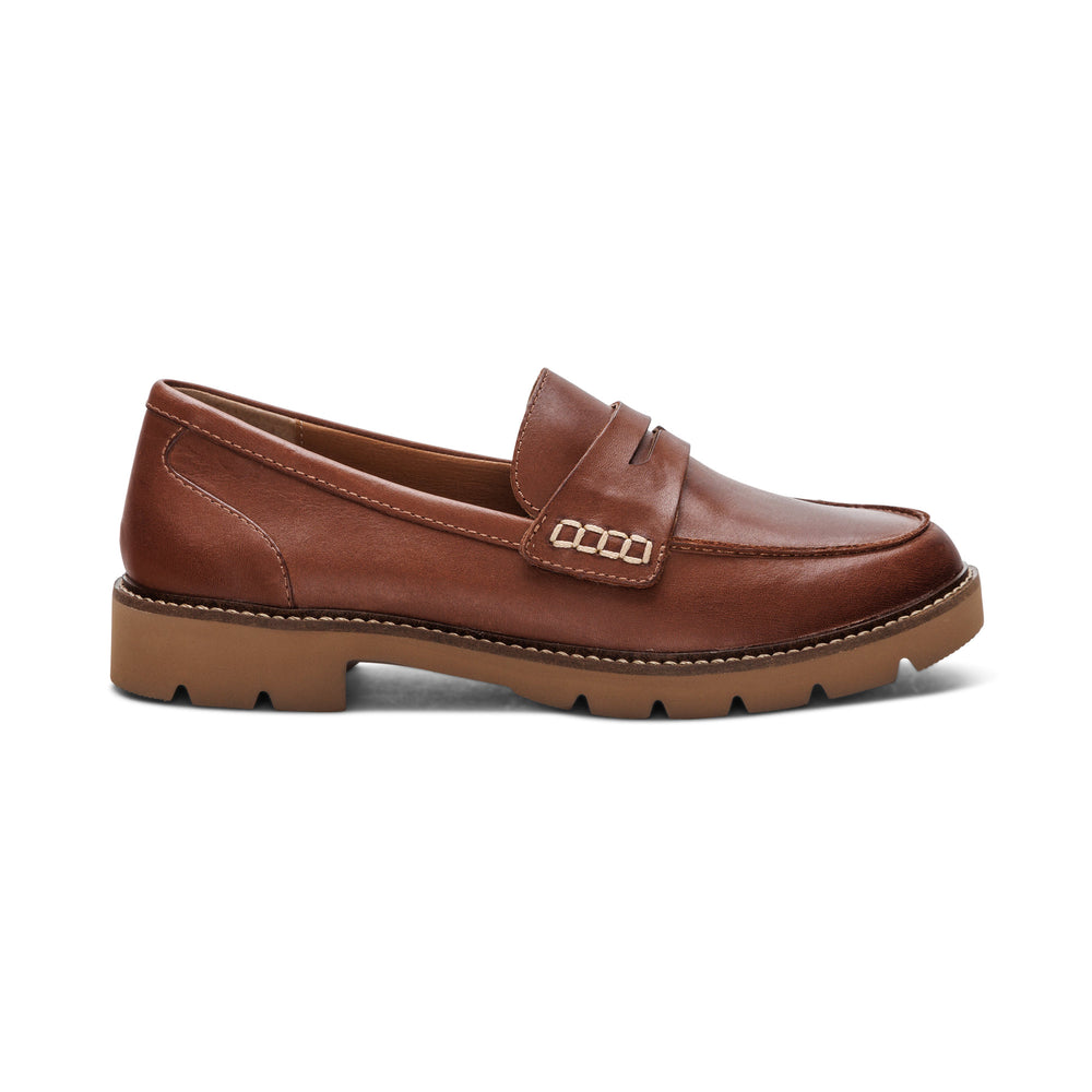 Women 's Aetrex Collette Arch Support Loafer Color: Cognac 2