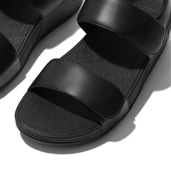 Women's Fitflop Lulu Adjustable Leather Sandals Color: All Black 4