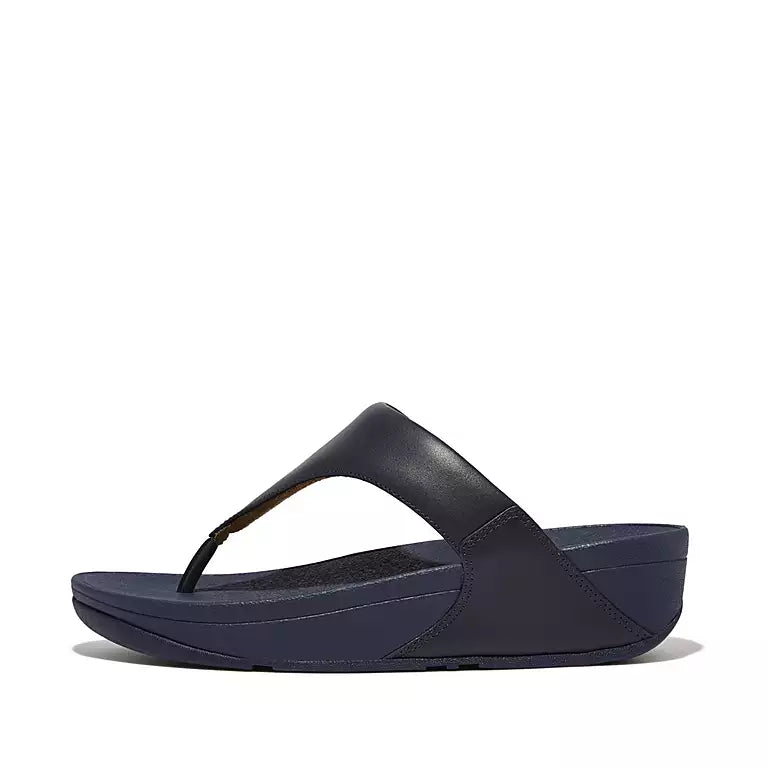 Women's Fitflop Lulu Leather Toe-Post Sandals Color: Deepest Blue 1