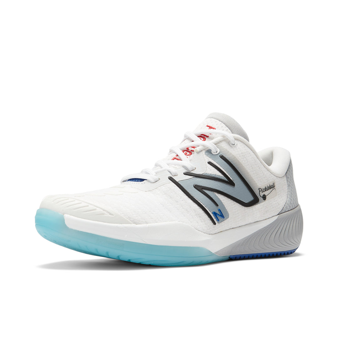 Men's New Balance FuelCell 996v5 Pickleball Color: White with Grey & Team Royal 10