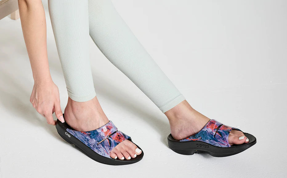 Women's Oofos OOahh Limited Slide Sandal Color: Canyon Sunlight 