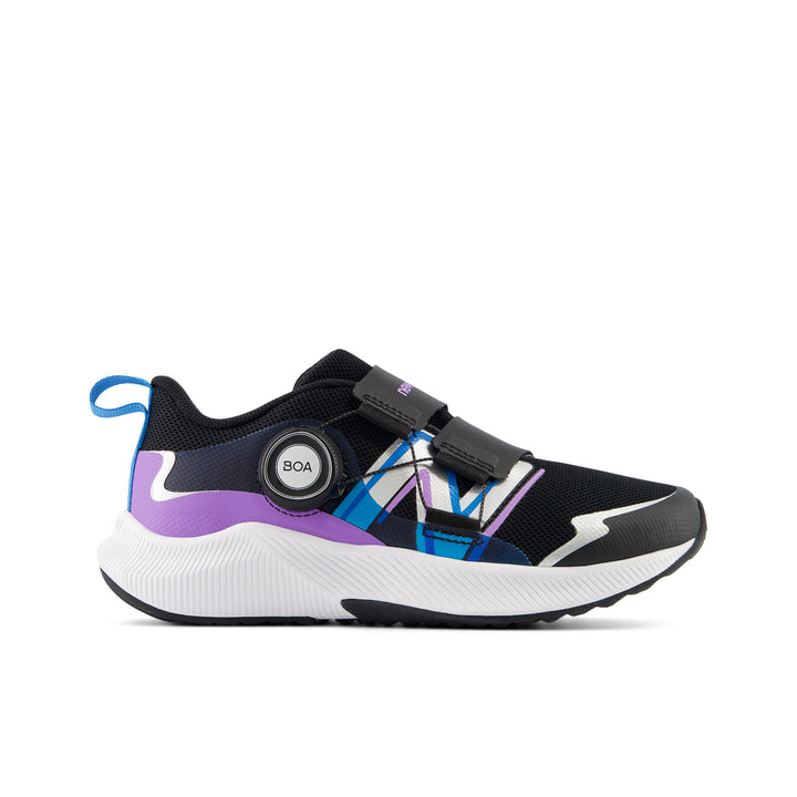 Little Kid's New Balance DynaSoft Reveal v4 BOA Color: Black with Purple Fade 1