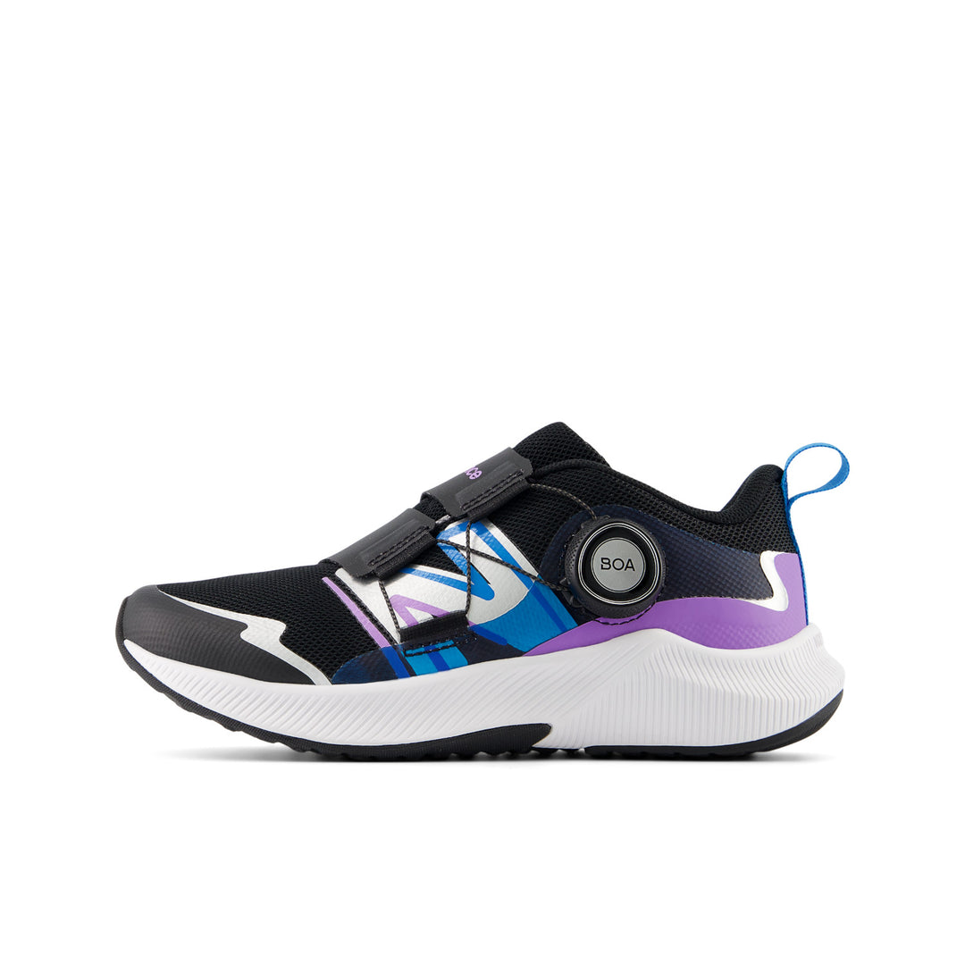 Little Kid's New Balance DynaSoft Reveal v4 BOA Color: Black with Purple Fade 6