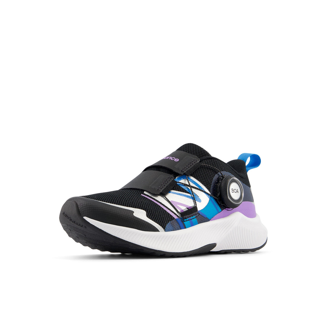 Little Kid's New Balance DynaSoft Reveal v4 BOA Color: Black with Purple Fade 8