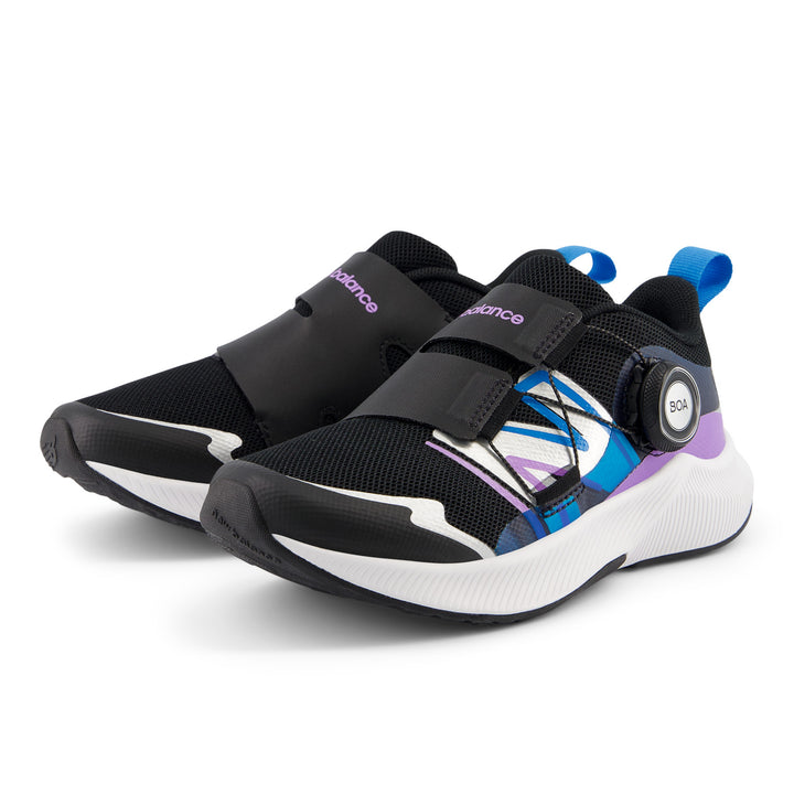 Little Kid's New Balance DynaSoft Reveal v4 BOA Color: Black with Purple Fade 10