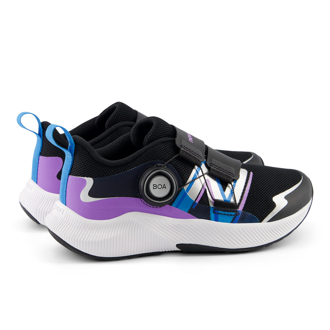 Little Kid's New Balance DynaSoft Reveal v4 BOA Color: Black with Purple Fade 12