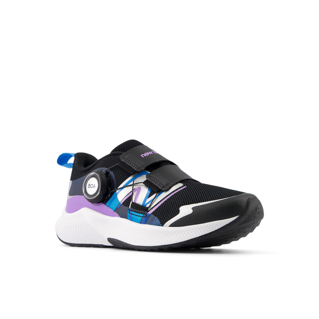 Little Kid's New Balance DynaSoft Reveal v4 BOA Color: Black with Purple Fade 4