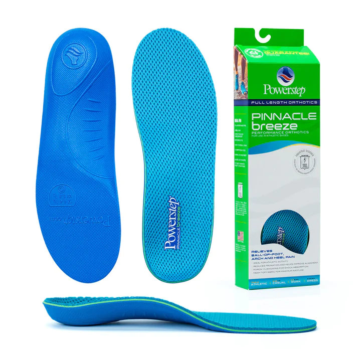 PowerStep Breeze Insoles | Arch Pain Relief Orthotic Breathable Fabric 