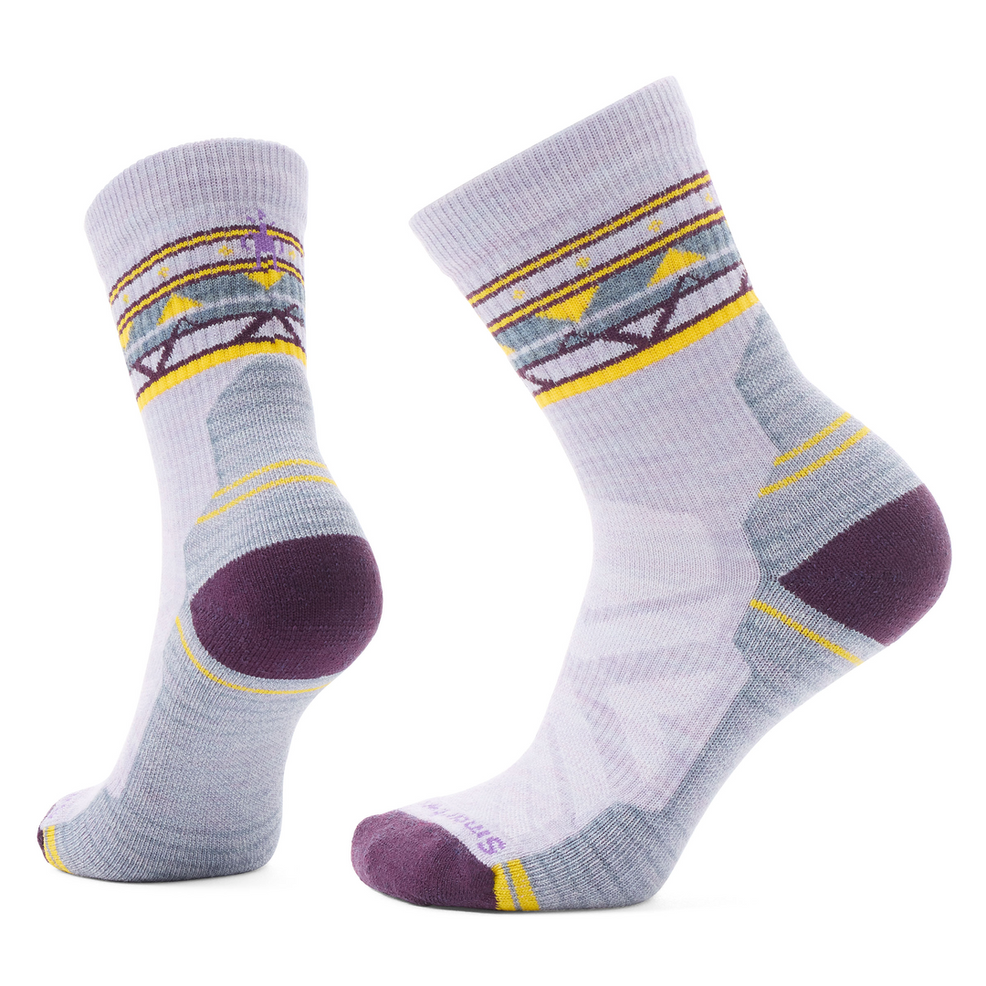 Women's Smartwool Hike Zig Zag Valley Mid Crew Socks Color: Purple Eclipse 