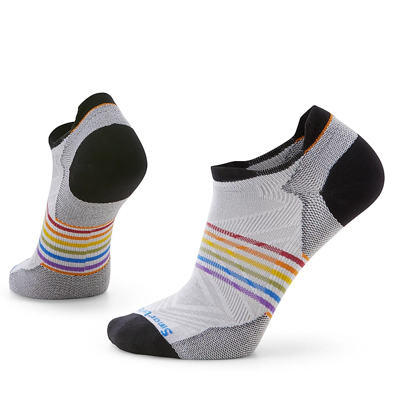 Smartwool Run Zero Cushion Pride Rainbow Low Ankle Socks Color: White