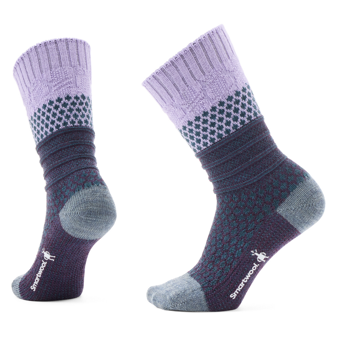 Smartwool Everyday Popcorn Cable Crew Socks Color: Ultra Violet