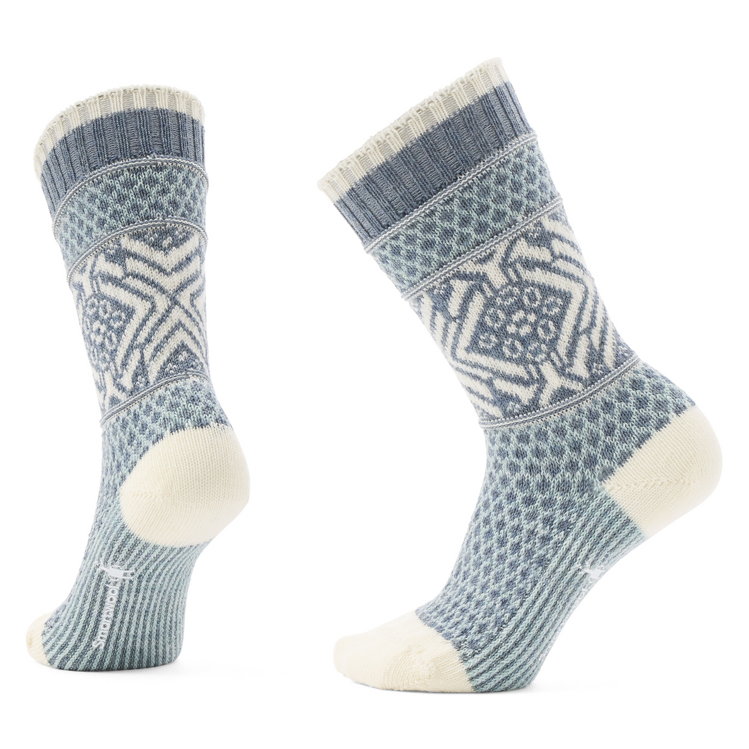 Smartwool Everyday Popcorn Snowflake Pattern Crew Socks Color: Frosty Green