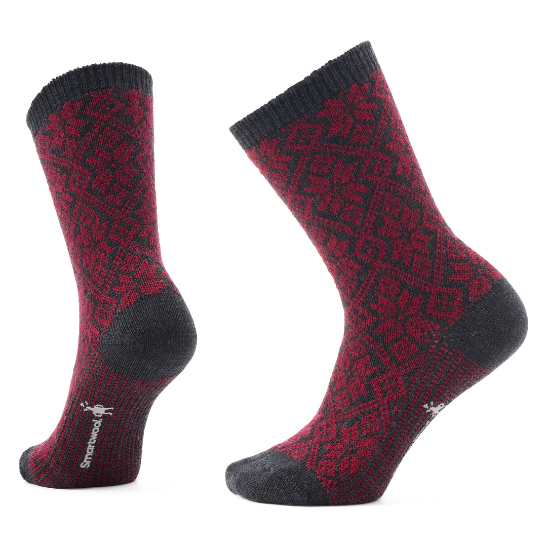 Smartwool Everyday Traditional Snowflake Crew Socks Color: Tibetan Red 