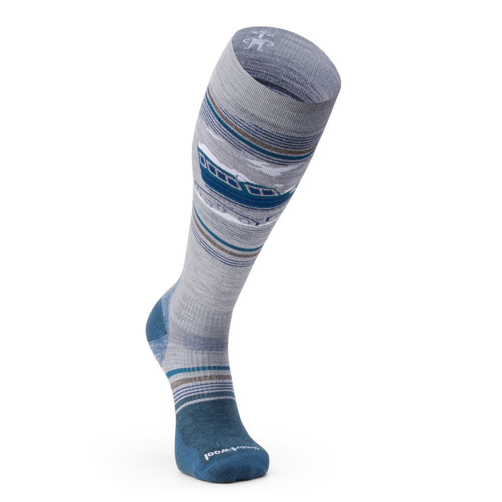 Smartwool Snowboard Piste Machine Over the Calf Socks Color: Light Gray  2