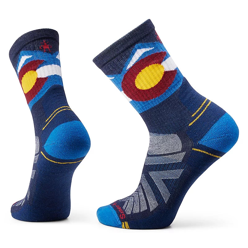 Smartwool Hike Light Cushion Colorado Crew Socks Color: Laguna Blue 