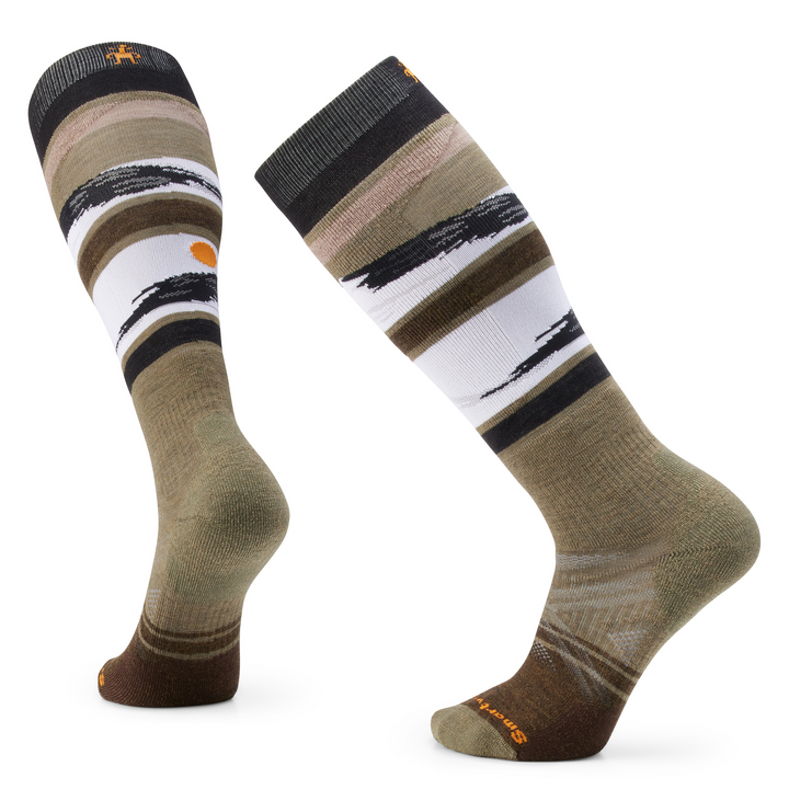 Smartwool Ski Midnight Ski Pattern Over the Calf Socks Color: Winter Moss 1