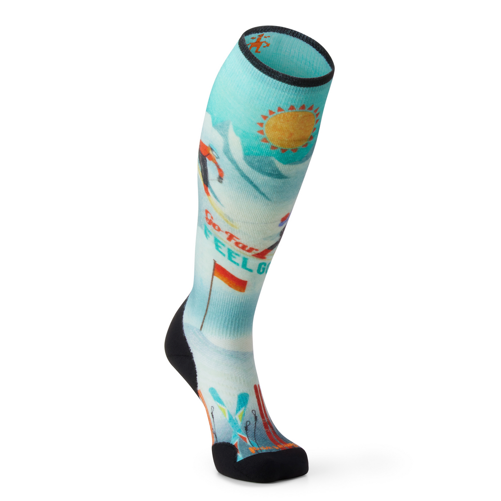 Women's Smartwool Ski Snow Bunny Print Over the Calf Socks Color: Capri 1