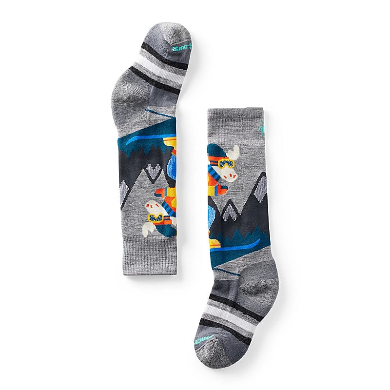 Copy of Smartwool Kid's Wintersport Full Cushion Mountain Moose Pattern Over the Calf Socks Color: Light Gray