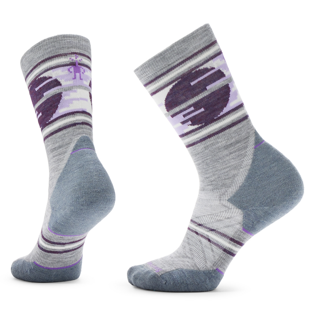 Women's Smartwool Trail Run Sunset Trail Crew Socks Color: Light Gray