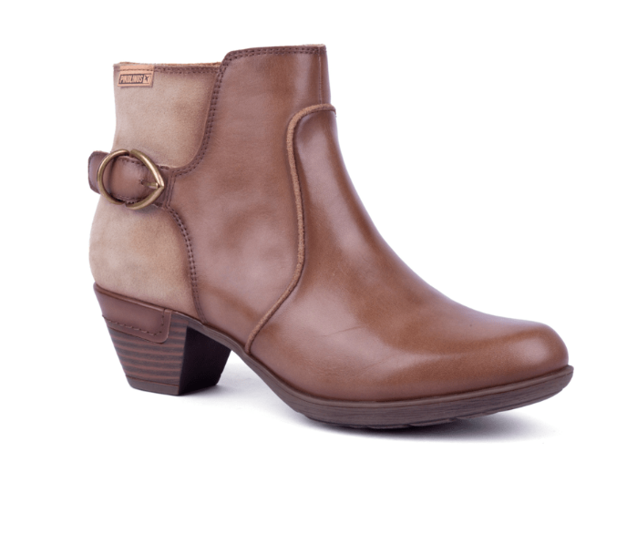 Women's Pikolinos Rotterdam Ankle Boots with Decorative Buckle Color: Siena