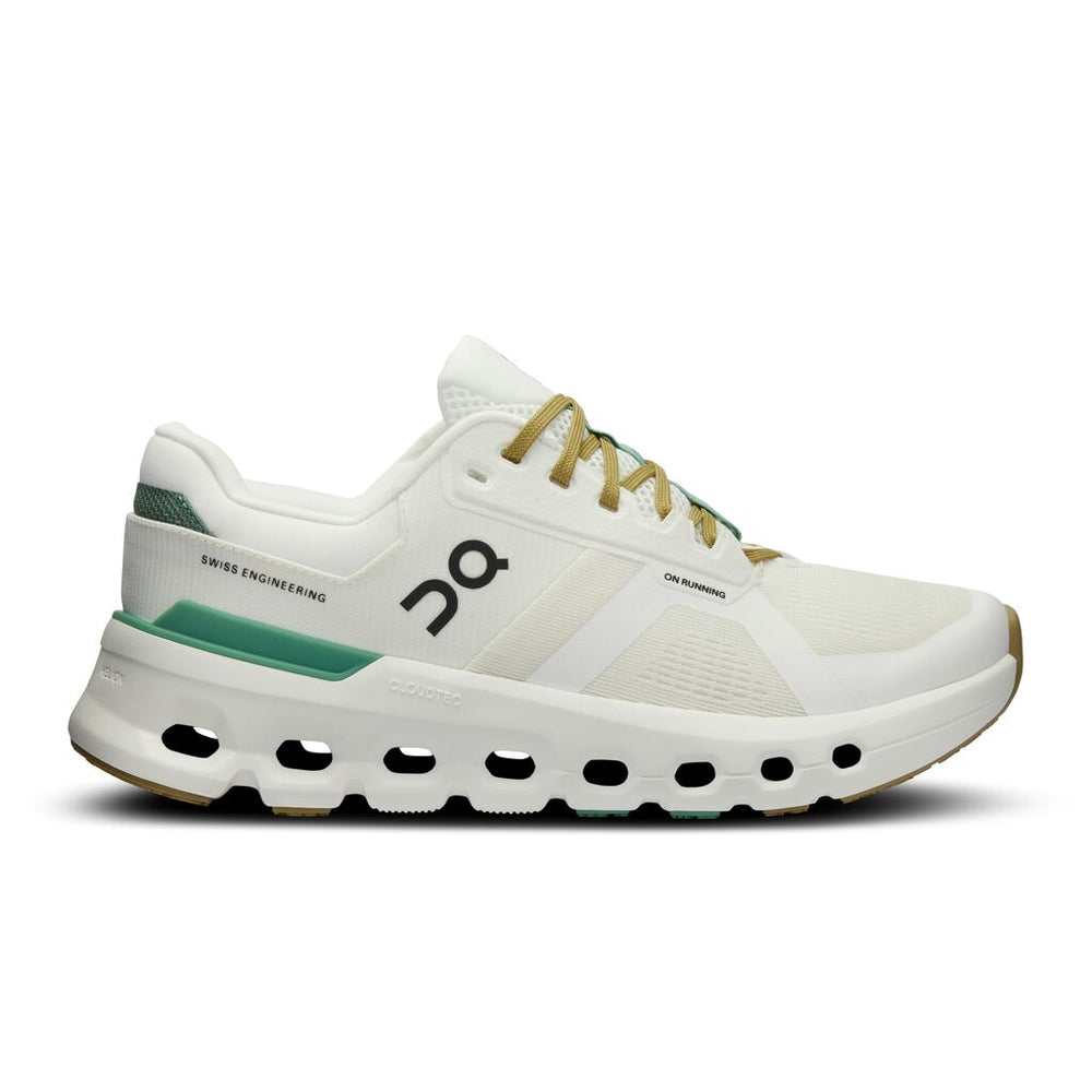 Women's On Cloudrunner 2 Color: Undyed White | Green  2