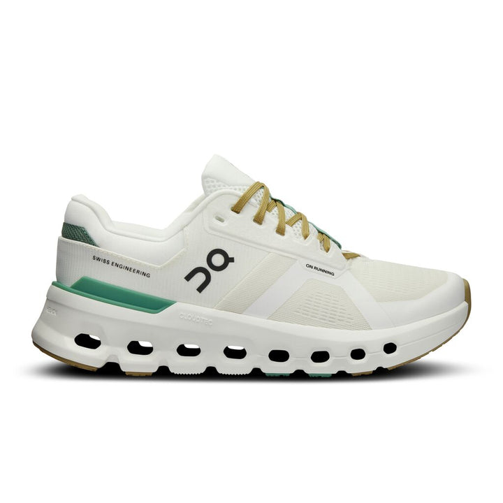 Women's On Cloudrunner 2 Color: Undyed White | Green  2