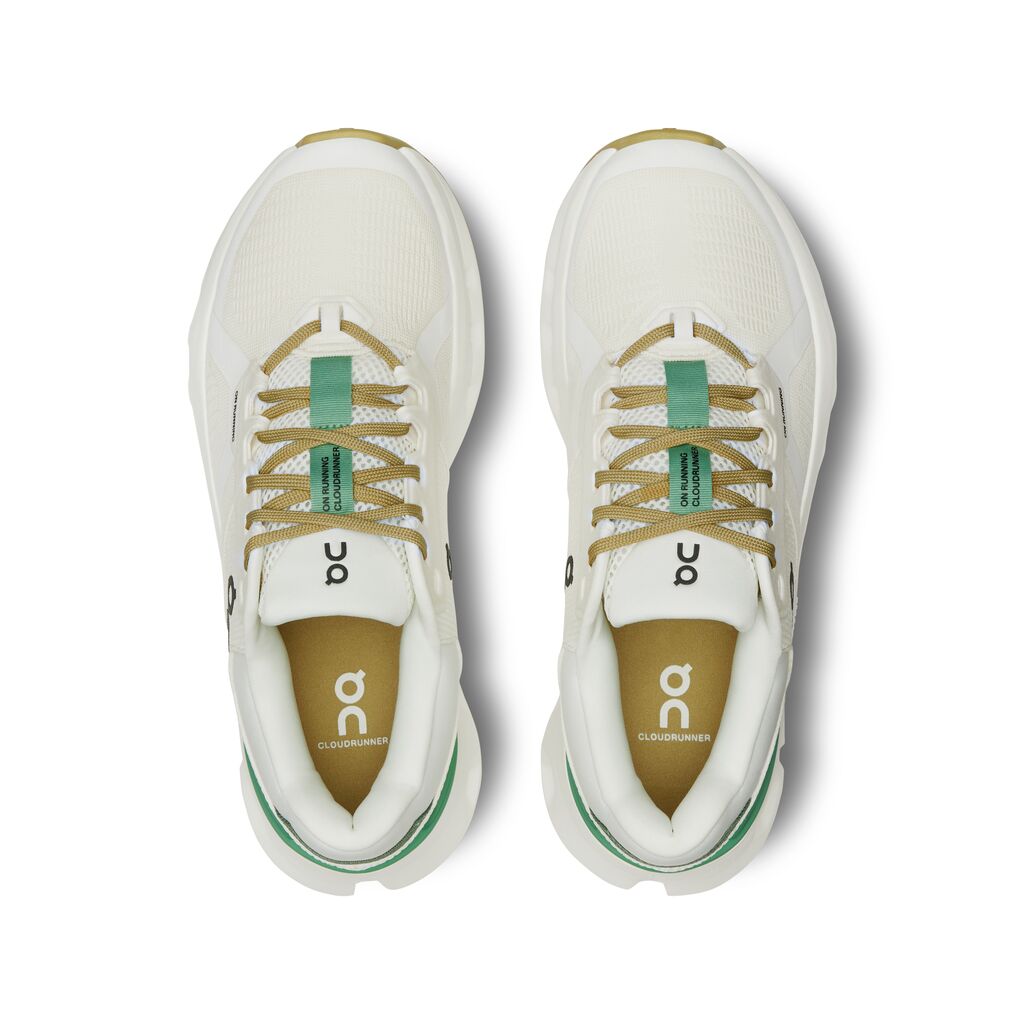 Women's On Cloudrunner 2 Color: Undyed White | Green  5