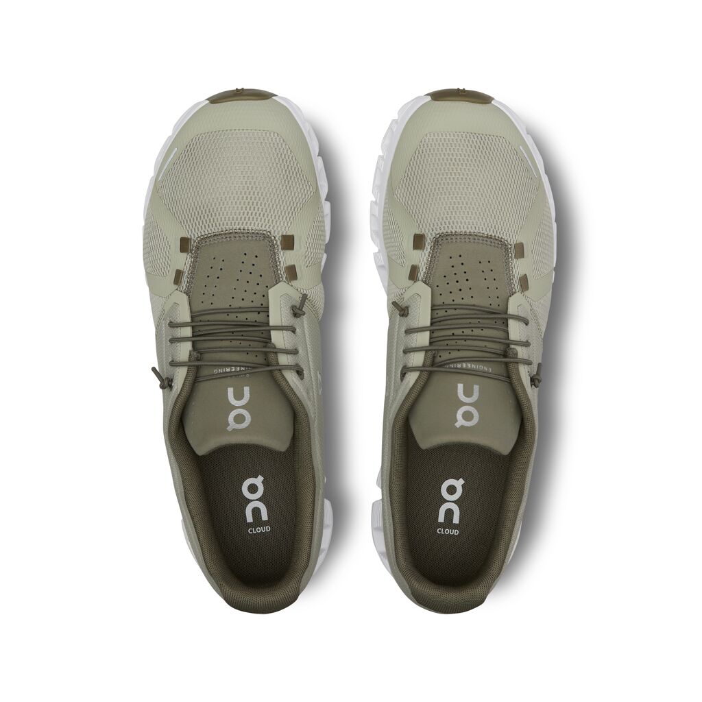 Men's On Cloud 5 Waterproof Color: Chalk | Grove  3