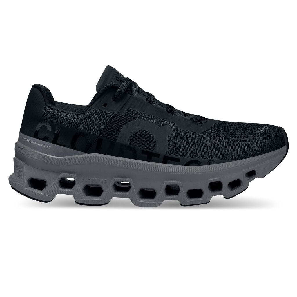 Women's On-Running Cloudmonster Color: Black | Magnet