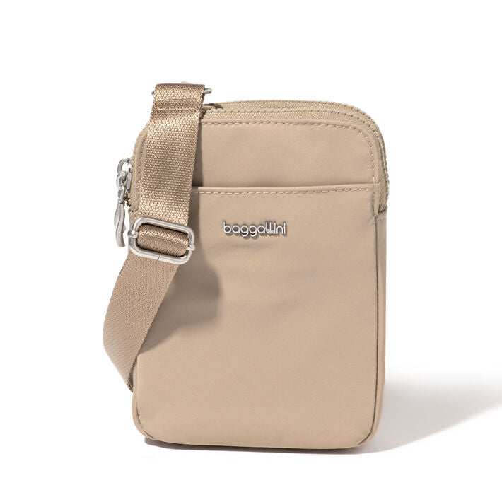 Baggallini Modern Take Two RFID Crossbody Color: Taupe Twill  1