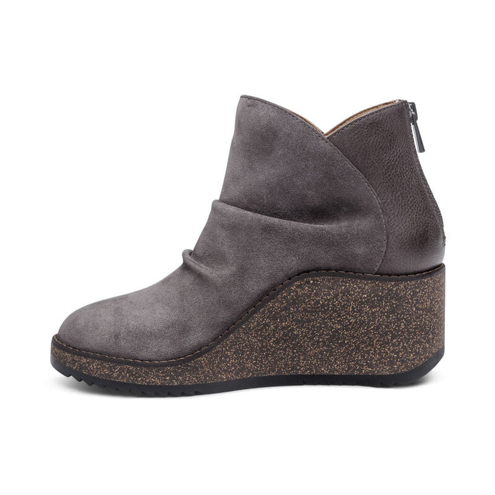 Women's Aetrex Ankle Wedge Boot Color: Charcoal