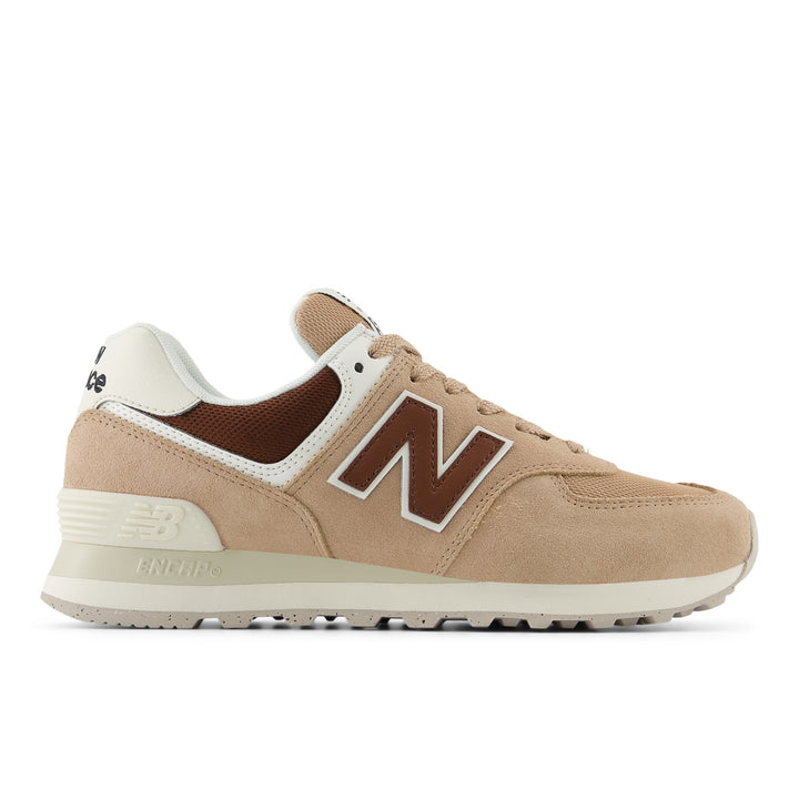 Women's New Balance 574 Core Color: Flat Taupe with Rich Oak  8