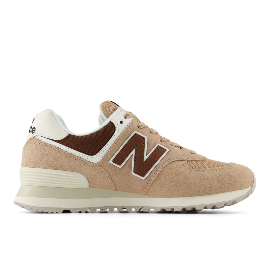 Women's New Balance 574 Core Color: Flat Taupe with Rich Oak  1