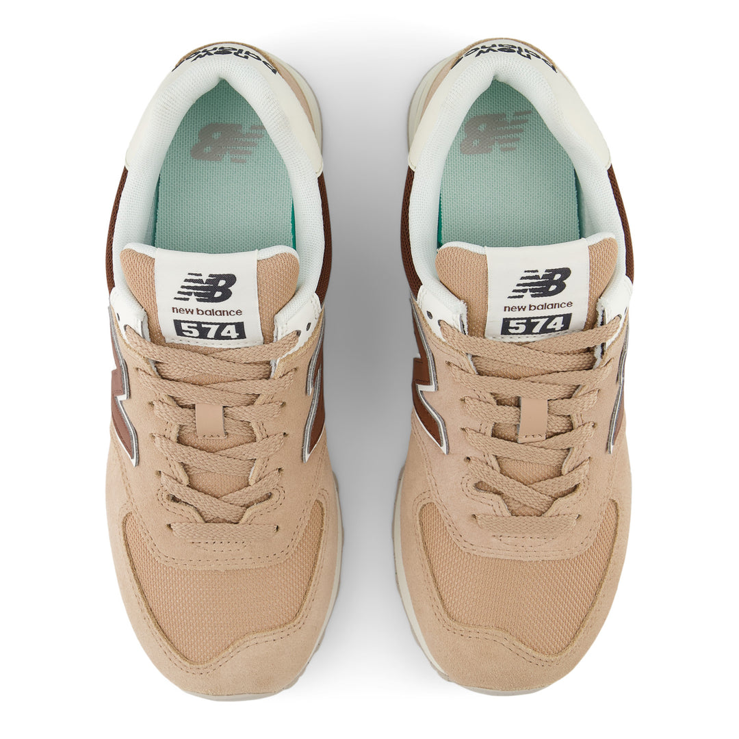 Women's New Balance 574 Core Color: Flat Taupe with Rich Oak  10