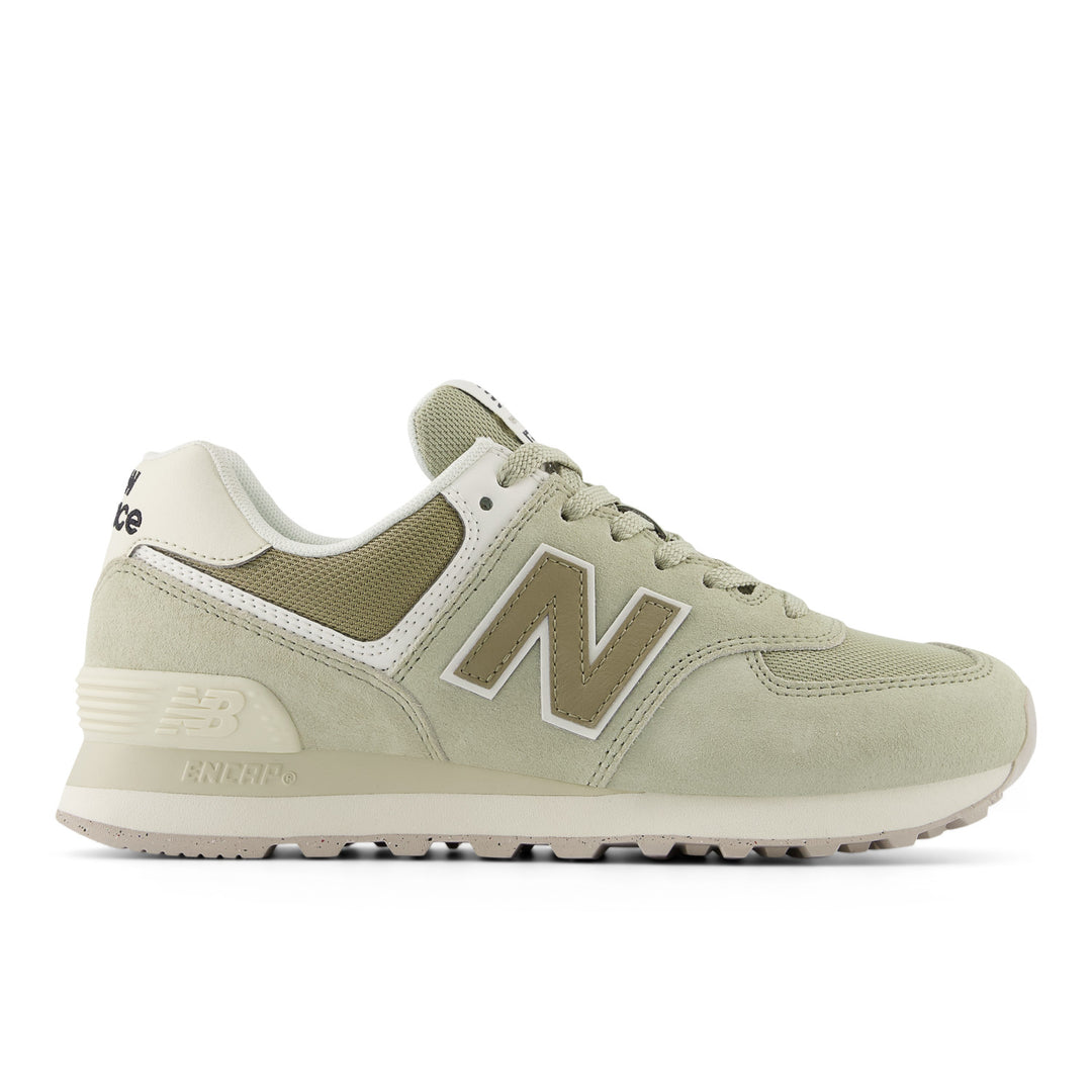 Women's New Balance 574 Core Color: Olivine with Dark Stoneware  